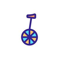 Unicycle icon vector. Isolated contour symbol illustration vector