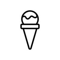 vector de icono de helado de chocolate. ilustración de símbolo de contorno aislado