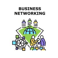 Business Networking Outsource Vector Concept Color