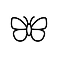 Butterfly icon vector. Isolated contour symbol illustration vector