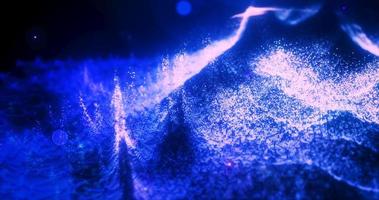 Abstract blue futuristic landscape of particles and dots of energetic magic with glow and blur effect, abstract background photo