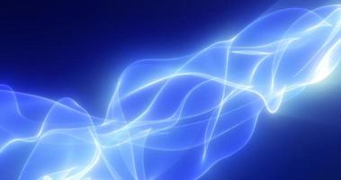 Abstract blue glowing with bright fire energy magic waves from lines on a dark background. Abstract background photo