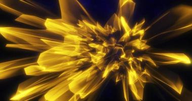 Abstract yellow shiny glowing lines energy beams and magic waves, abstract background photo