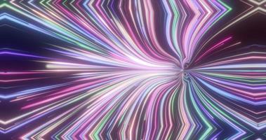 Abstract bright glowing neon multicolored rainbow energy magical multicolored lines and stripes distorted. Abstract background photo