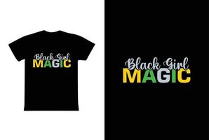 magia de niña negra. plantilla de diseño de camiseta del 8 de marzo del día de la mujer vector