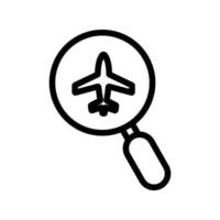 Search the plane icon vector. Isolated contour symbol illustration vector