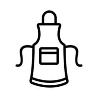 one-piece kitchen apron with pocket icon vector outline illustration