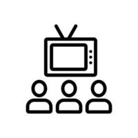 TV, audience icon vector. Isolated contour symbol illustration vector