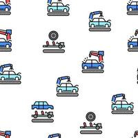 Car Factory Production Vector Seamless Pattern
