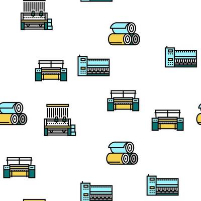 Textile Production Collection Icons Set Vector