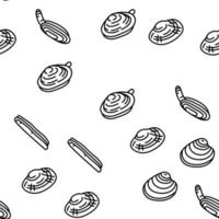 Clam Marine Sea Farm Nutrition Vector Seamless Pattern