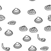 Clam Marine Sea Farm Nutrition Vector Seamless Pattern