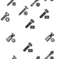 Screw And Bolt Building Accessory Vector Seamless Pattern