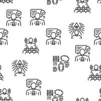 Soft Skills People Vector Seamless Pattern