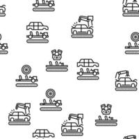 Car Factory Production Vector Seamless Pattern