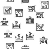 Car Factory Production Vector Seamless Pattern