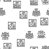 Programmatic Advertising Service Vector Seamless Pattern
