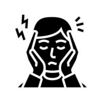 depression, nervous disorder glyph icon vector illustration