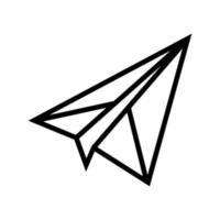 avión de papel línea icono vector ilustración signo