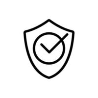 anti-virus protection confirmation icon vector outline illustration