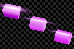 3d futuristic gradient purple geometric shapes. Isolated background. vector