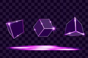 Isolated shape with purple gradient color. Abstract 3d vector