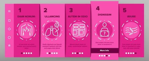 Tuberculosis Disease Onboarding Icons Set Vector