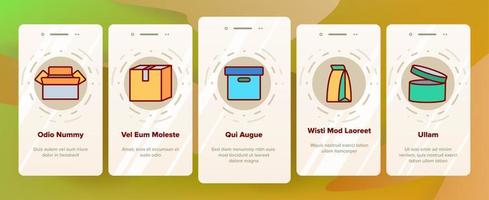 Packaging Types Vector Color Onboarding