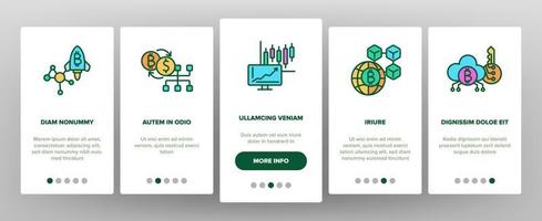 Blockchain Technology, Cryptocurrency Vector Onboarding Mobile App Page Screen