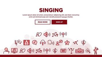 Collection Different Singing Icons Set Vector