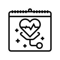 world health day line icon vector illustration