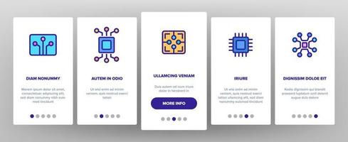 Circuit Computer Chip Onboarding Icons Set Vector