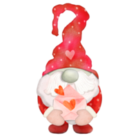 illustration aquarelle de gnome mignon étreignant le coeur, conception png d'article mignon, transparence png