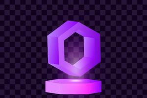 Isolated shape with purple gradient color. Abstract 3d vector