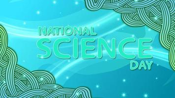 banner de cartel vertical del día nacional de la ciencia con degradado verde turquesa para plantilla de feria de ciencias vector