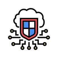 electonic cloud protection color icon vector illustration