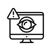 computer user spy line icon vector illustration