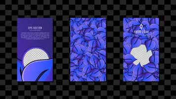 plantillas de retratos de publicaciones editables para anuncios en redes sociales, historias. banner de retrato de promoción de diseño de anuncios web con tema de colores azules vector