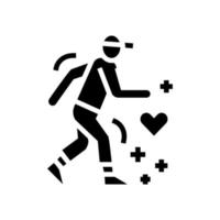 healthy running glyph icon vector illustration sign