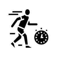 run on time glyph icon vector illustration