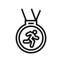 medal runner award line icon vector illustration