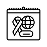ilustración vectorial del icono de la línea del día mundial del sida vector