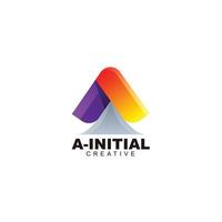 initial a logo colorful design gradient symbol vector