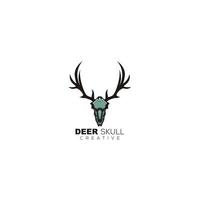 deer skull design mascot logo template icon vector