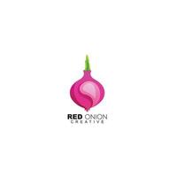diseño de ilustración de logotipo de cebolla roja color degradado vector