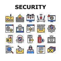 conjunto de iconos de colección de seguridad de internet vector