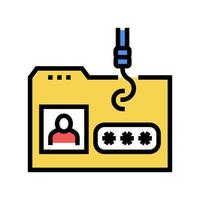 hacking user folder color icon vector illustration