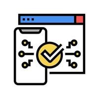 two step authentication color icon vector illustration