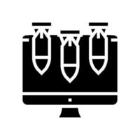 computer attack glyph icon vector illustration