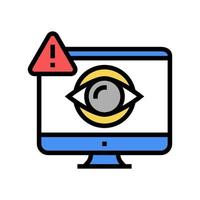 computer user spy color icon vector illustration